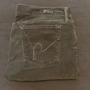 Citizens of Humanity Low waist boot cut gray velvet jeans. Size 31 women’s